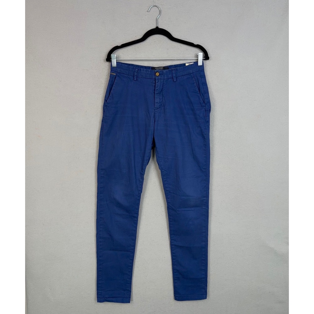 Scotch & Soda Pants Mens 28x32 Blue Slim Fit Stretch Casual Preppy Mott Chinos